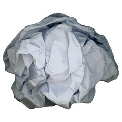 crumpled paper ball isolated over white - 749402951