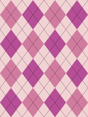 Argyle pattern. Pink Seamless geometric background for clothing, wrapping paper.