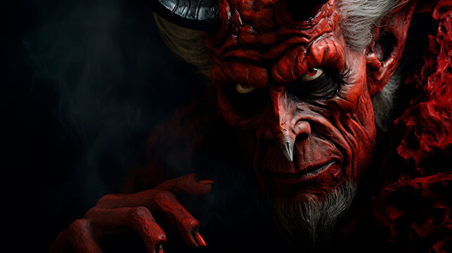 portrait of the devil, close up shot of satan