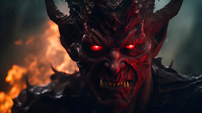 portrait of the devil, close up shot of satan