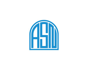ASN logo design vector template