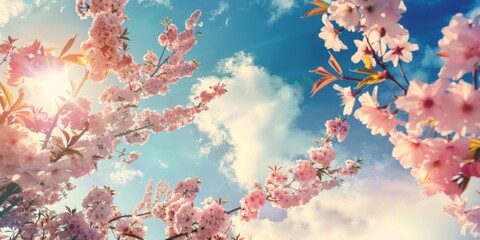flowers in the morning, spring weather banner, poster, spring weather background, spring background