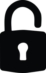 Open lock .Unlock padlock. Flat design. Security symbol. Privacy symbol vector stock illustration.