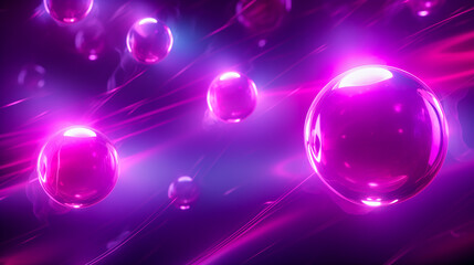 Abstract background with glowing pink spheres