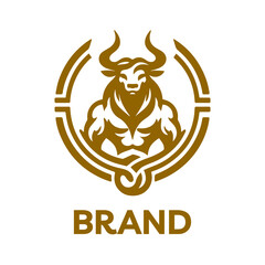 Golden bull emblem exudes strength and elegance for a brand
