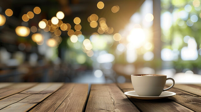 Morning Mingle: Soft Focus Cafe Background with Tabletop Scene