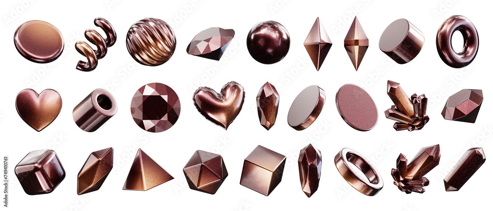 Poster object collection decoration set pack isolated background 3d rendering