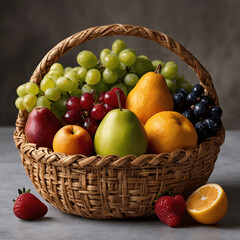 Naklejka na ściany i meble basket of fruits . Created using generative AI 