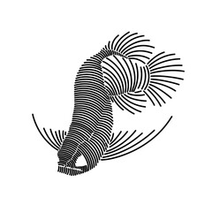 Simple line art illustration of arowana 2