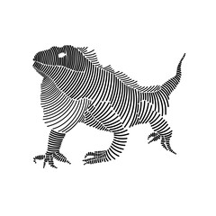 Fototapeta na wymiar Simple line art illustration of an iguana 1