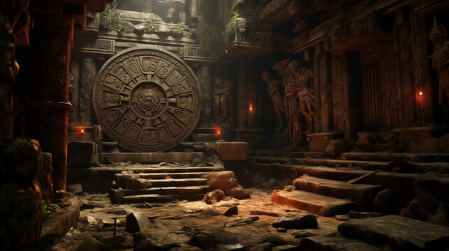 Ruins of old abandoned stone temple