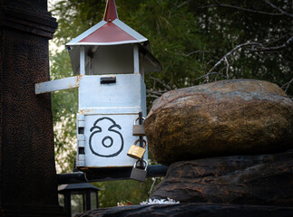 Tip jar in the temple.