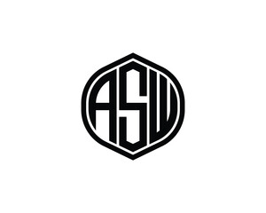 ASW logo design vector template