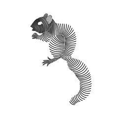 Simple line art illustration of a chipmunk 3