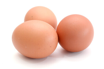Red eggs on a white background - stock photo
