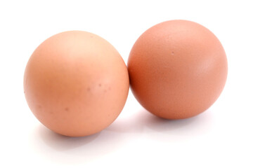 Red eggs on a white background - stock photo
