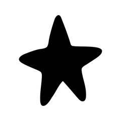 Vector single star silhouette. Hand drawn doodle illustrations