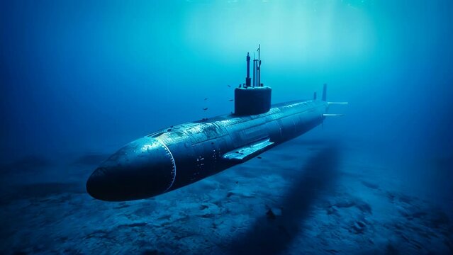 A nuclear submarine underwater