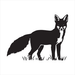 Fox silhouettes. with fully editable