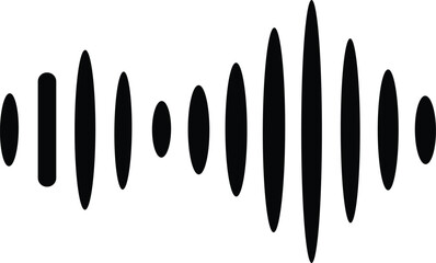 Analog and digital audio signal and graph. Sound wave icon. Music equalizer. Interference voice recording. High frequency radio wave. Vector illustration.