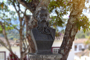 Photograph: Statue of Martyr Inconfidente Tiradentes in Tiradentes, Minas Gerais, Brazil