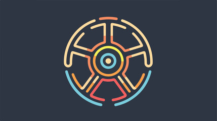 steering colour line vector icon