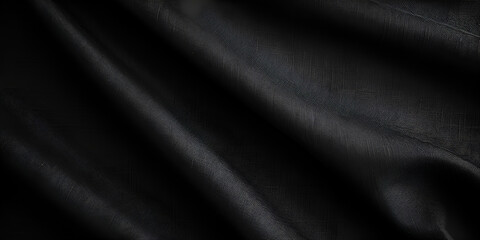 A black silk fabric with a white stripe in the center AI Generative
