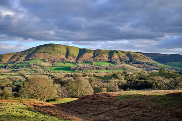 Fototapeta na wymiar scenic view of the Shropshire Hills in the UK, featuring Caer Caradoc