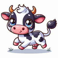 Obraz premium cute cow vector on whait background.