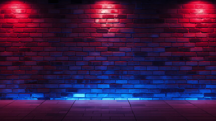 Standup comic night, Ground One Spotlights Neon light on brick wall