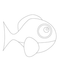 fish coloring page for kids