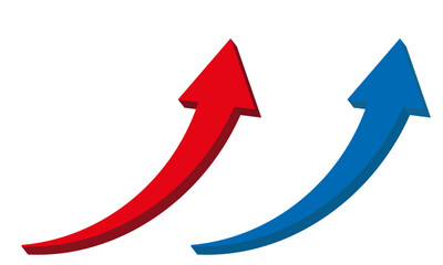 上向き　立体矢印　3D	セット