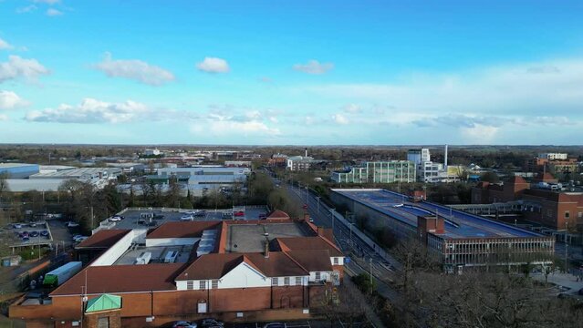 Gorgeous High Angle Footage of Welwyn Garden City of England UK