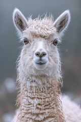 Portrait of a beautiful lama, wildlife