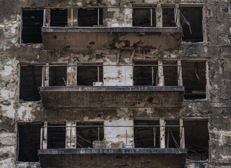 Edificio calcinado en Valencia, Febrero de 2024