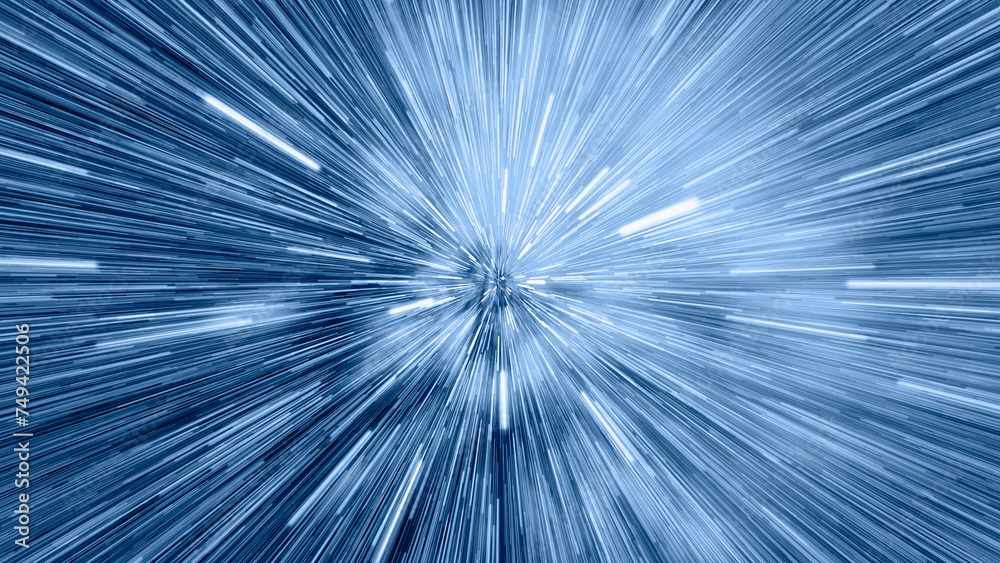 Poster abstract flight in space hyper jump illustration