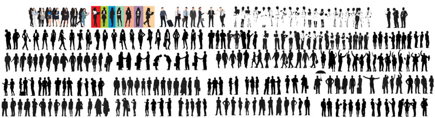 business people silhouette set illustration