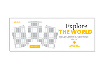 creative fb cover design template vector idea modern shape.