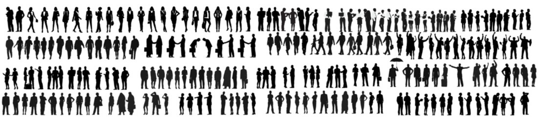 set illustration of business people  silhouette