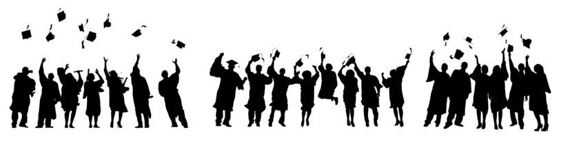 Fototapeta na wymiar silhouette of a graduate people