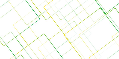 Abstract Yellow and Green background design with layers of Geometric squares with digital connection of lines.vector futuristic digital landscape with lines.Futuristic geometric shape realistic lines