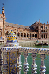 architecture at Spanish square in Seville, Spain - 749424393