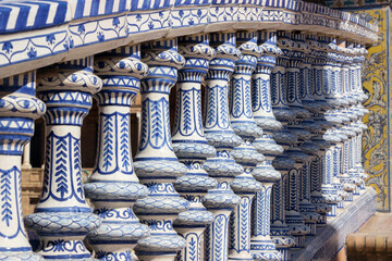architecture at Spanish square in Seville, Spain - 749424546