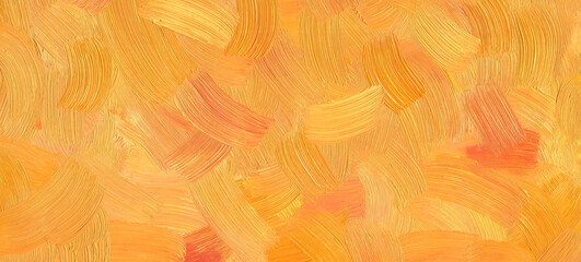 Orange oil paint brush strokes texture as abstract background for textured wallpaper,pattern, art print, etc - obrazy, fototapety, plakaty