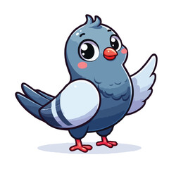 Fototapeta premium cute pigeon vactor on white background.