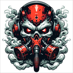 HANNYA MASK VECTOR ART ILLUSTRATION