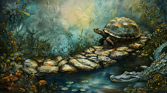 Picture showing a turtle that ventures