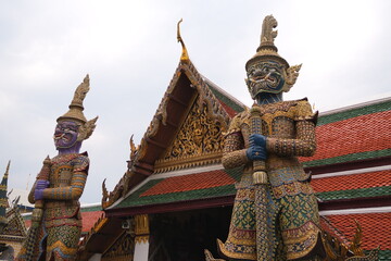 Naklejka premium Thai temple decoration base on ramayana
