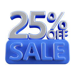 35 percent off sale discount number blue 3d render