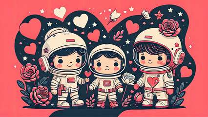 cat on the moon astronaut and spaceship or astronaut in space or cat astronaut in space or astronaut cat or astronaut with cat or cat cosplay astronaut or cat costume astronaut with love, love pink